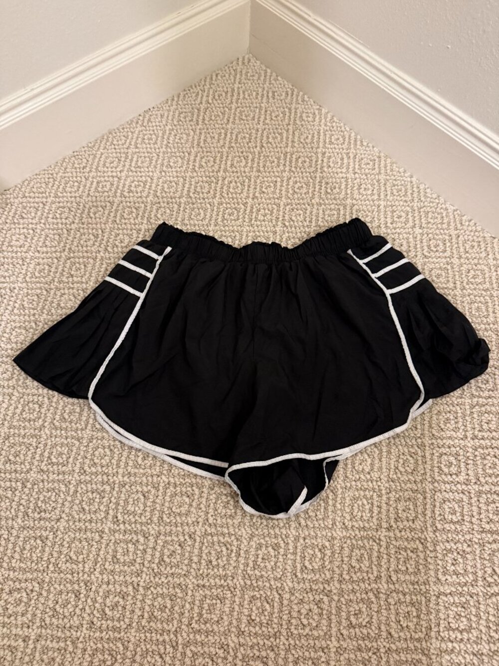 black athletic shorts